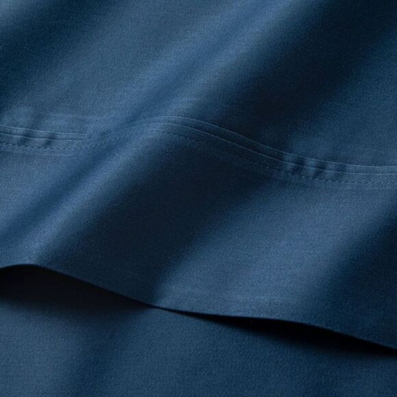 Threshold Signature - Full 6pc 800 Thread Count Solid Sheet Set Indigo - Indigo - Picture 3 of 4